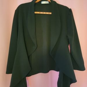 2XL black open blazer